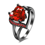 Hart Ring in Robijn Zilver