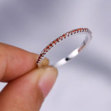 Zilveren Ring met Pavé Robijn