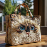 Sac à main artisanal – Chat blanc aux yeux bleus