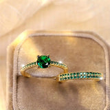 Duo Ringenset met Smaragd in Goud