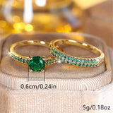 Duo Ringenset met Smaragd in Goud