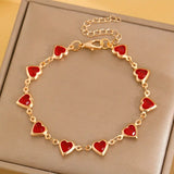 Kettingarmband met Hart in Robijn Goud