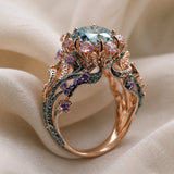 Floral Silver Band Ring