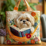 Sac à main artisanal – Shih Tzu aux fleurs