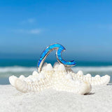 Golvende Zilveren Ring met Blauwe Opaal