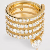 Antieke Gouden Zirkonia Hart Wrap Ring