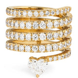 Antieke Gouden Zirkonia Hart Wrap Ring