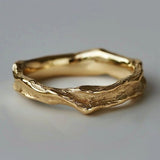 Gouden Gehamerde Ring™ – Vintage Stijl