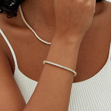 Gouden tennisarmband met moissaniet