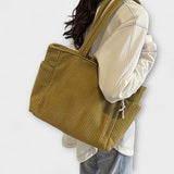 Clotilde – Sac cabas côtelé à cordon