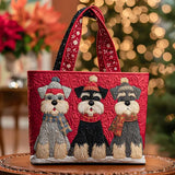 Sac à main artisanal – Trio de schnauzers