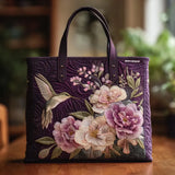 Sac à main matelassé – Colibris et orchidées