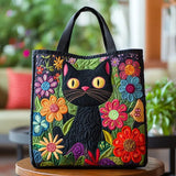 Sac à main matelassé – Chat noir enchanté