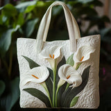 Sac à main matelassé – Arums blancs