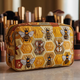Éléonore - Trousse de toilette matelassée Abeilles dans la Prairie