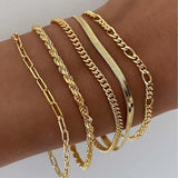 Armbandenset 5 stukken in goud