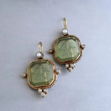 Vintage Groene Kristallen Oorbellen