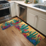 Charlotte - Tapis de cuisine Cactus au Couchant (lot de 2)