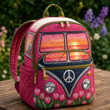 Sac à dos bohème - Coucher de soleil et tulipes