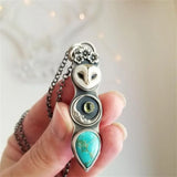 Barcollier met Turquoise Uil van Wijsheid