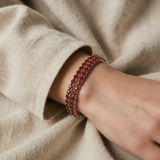 Tennisarmband van Zilver en Robijn