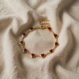 Kettingarmband met Hart in Robijn Goud
