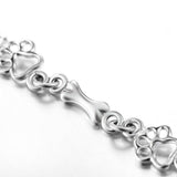 Zilveren Armband in Beperkte Editie met Charm in de Vorm van een Hondenpoot en Bot