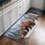 Léontine - Tapis de cuisine Ours Doré (lot de 2)