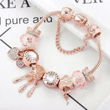 Roze Dromenvanger Armband met Inclusief Zilveren Charms