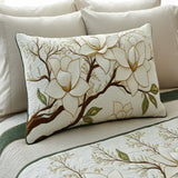 Taie d'Oreiller Matelassée - Fleur de Magnolia