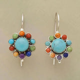 Iris Vintage Turquoise Hoepel Oorbellen