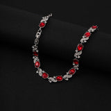 Zilveren Robijn Swirl Armband