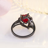 Hart Ring in Robijn Zilver