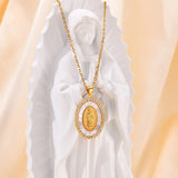 Ketting met Ovale Hangertje van de Maagd in Goud