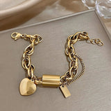 Dikke hartvormige gouden armband