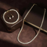 Prachtige Heldere Ronde Cubic Zirconia Bruid Volledige Set