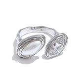 Dubbele Marquise Bypass Ring