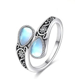 Elegante Ring met Maansteen Bloem