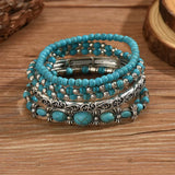 Armbandenset met turquoise kralen