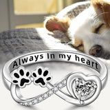 Zirkonia Ring met Hart en Oneindigheid Ontwerp