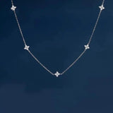Prachtige Bloem Ingelegde Zirconia Ketting