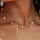 Prachtige Bloem Ingelegde Zirconia Ketting