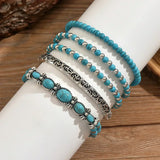 Armbandenset met turquoise kralen