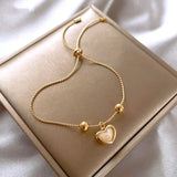 Hartvormige Armband van Perzikopaal Gecoat met Goud