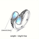 Elegante Ring met Maansteen Bloem
