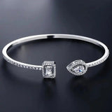 Twee Steen Gouden Open Cuff Armband