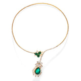 Vintage Collier Bloei van Smaragd