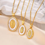 Ketting met Ovale Hangertje van de Maagd in Goud
