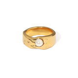 Vintage Gouden Parelring