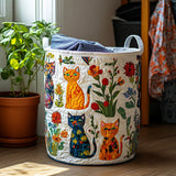 Panier à Linge Matelassé - Chats en Ribambelle